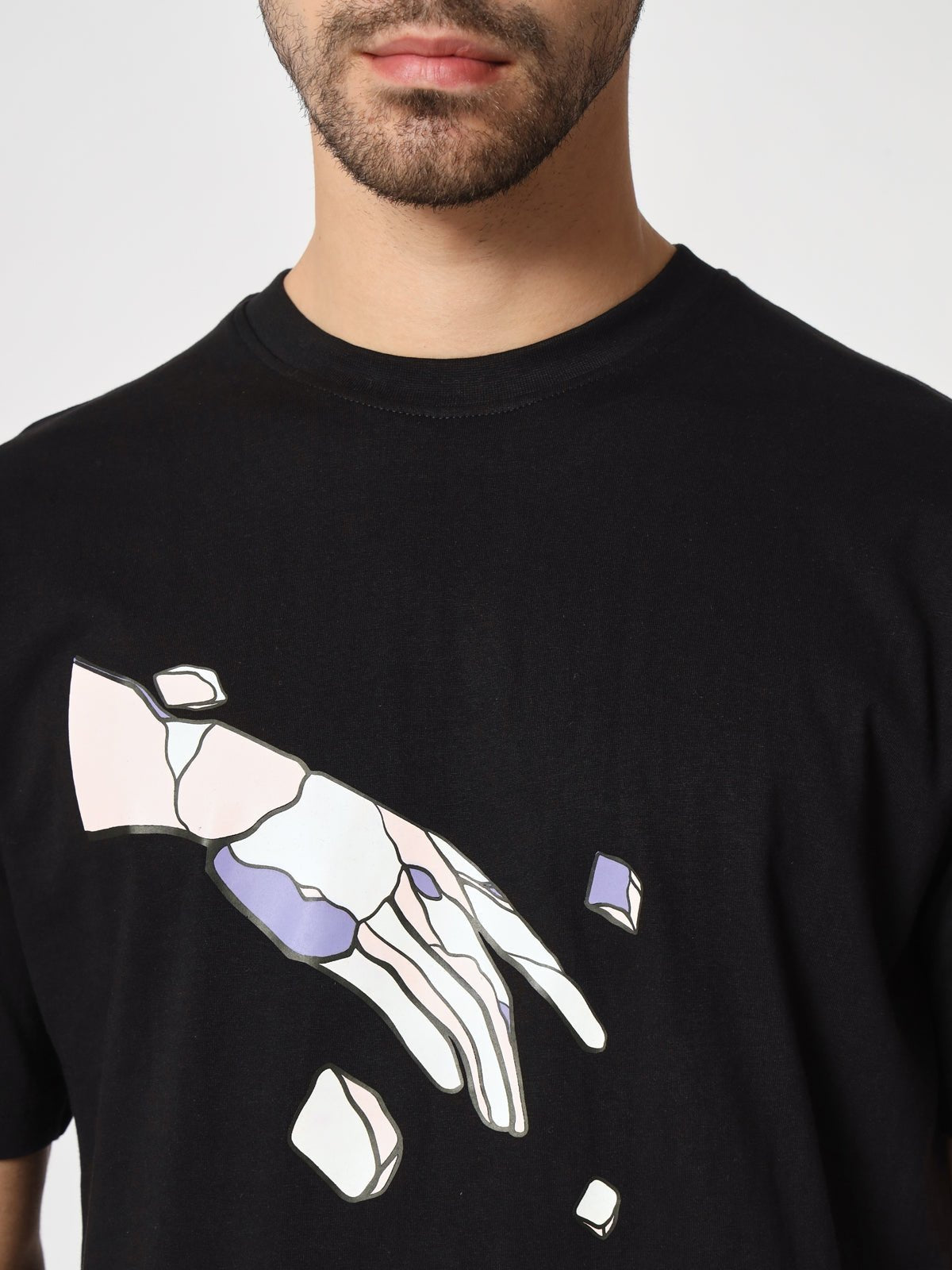 Hand Of God Black Colour Oversized T-Shirt