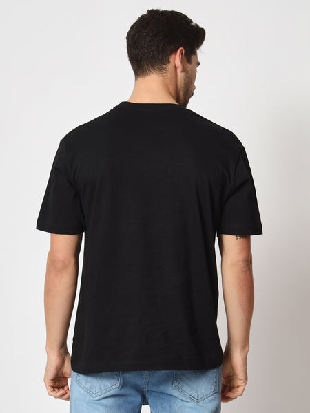Meow Black Colour Oversized T-Shirt
