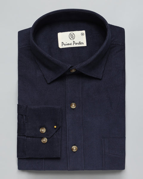 Navy Blue Corduroy Shirt
