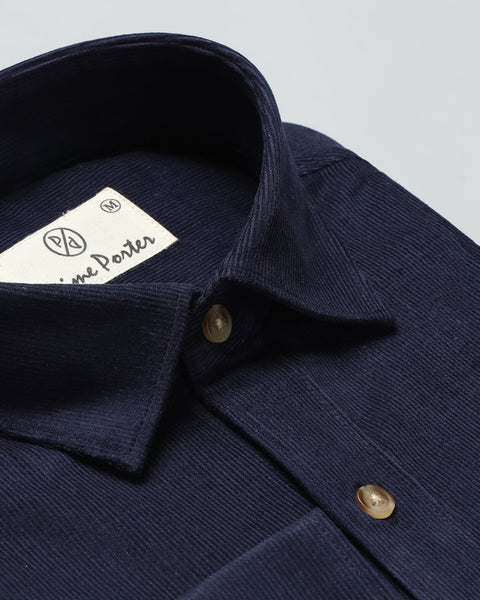 Navy Blue Corduroy Shirt