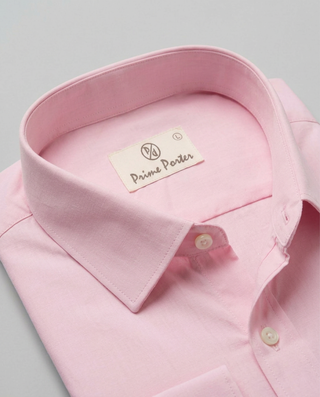 Pink cotton formal shirt for men - Prime Porter