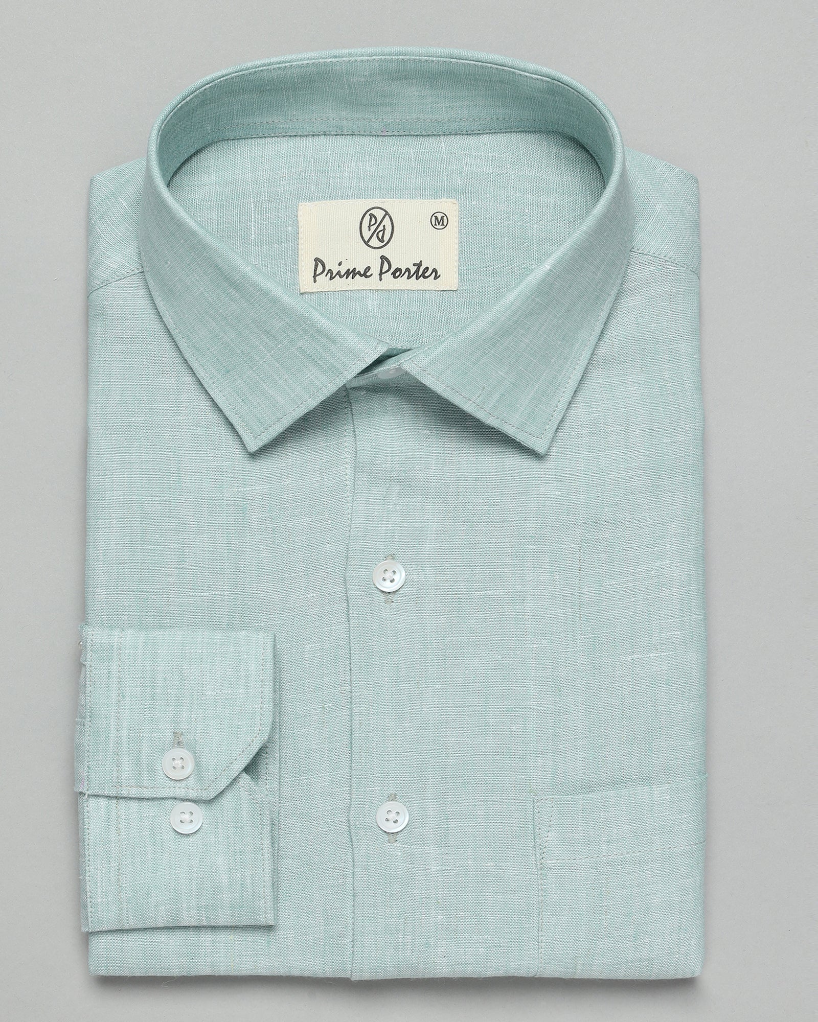 Mint Green Linen Shirt Prime Porter