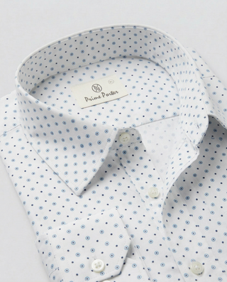 White evil eye printed cotton casual shirt for men - Prime Porter