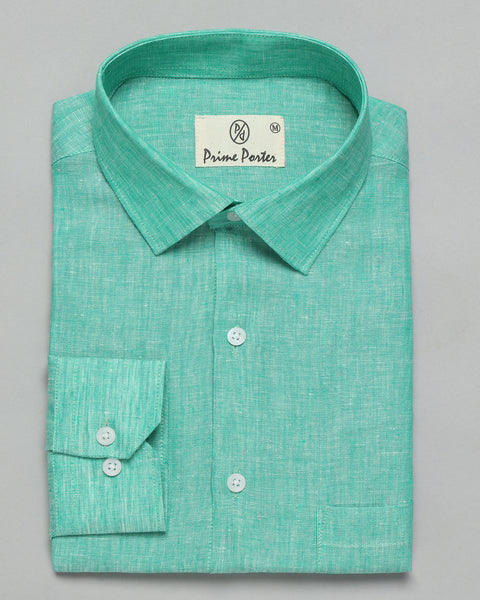 Cool Green Linen Shirt