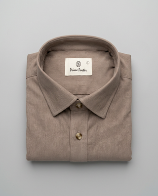 Beige corduroy shirt for men - Prime Porter