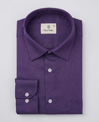 Purple cotton formal shirt for men - Prime Porter