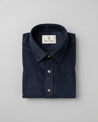 Navy corduroy shirt for men - Prime Porter