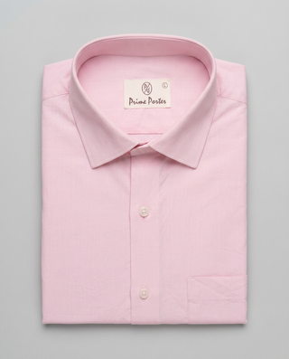 Pink cotton formal shirt for men - Prime Porter