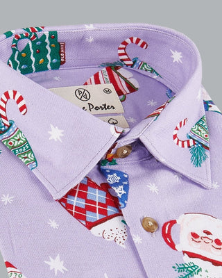 Jolly Christmas Printed Flannel Shirt - Prime Porter