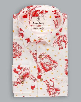 Santa Christmas Printed Flannel Shirt - Prime Porter