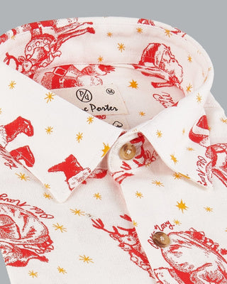 Santa Christmas Printed Flannel Shirt - Prime Porter