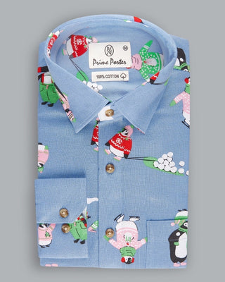 North Pole Christmas Printed Flannel Shirt - Prime Porter
