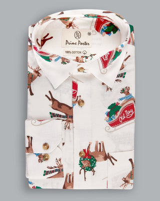 Merry Christmas Printed Flannel Shirt - Prime Porter