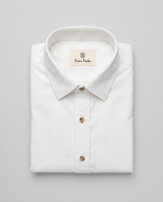 White corduroy shirt for men - Prime Porter