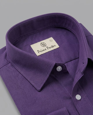 Purple cotton formal shirt for men - Prime Porter