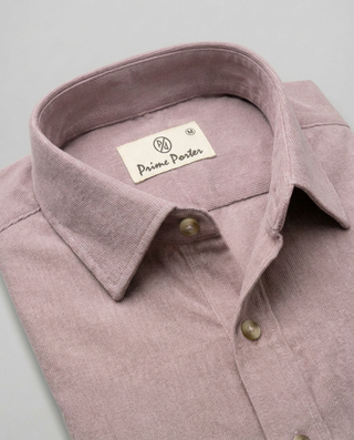 Rose pink corduroy shirt for men - Prime Porter