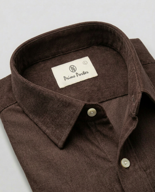 Brown corduroy shirt for men - Prime Porter