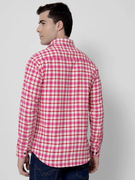 Raspberry Flannel Shirt