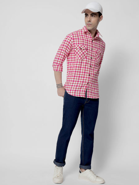 Raspberry Flannel Shirt