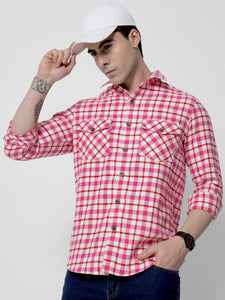 Raspberry Flannel Shirt