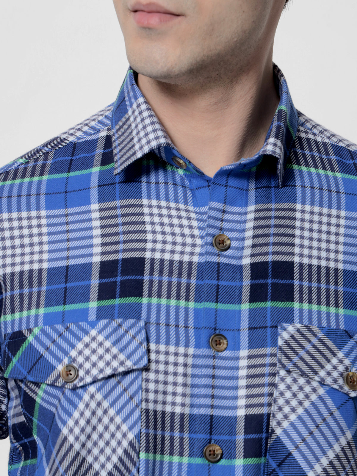 Lapis Flannel Check