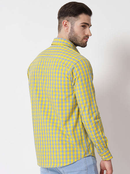 Mango Check Yellow Shirt