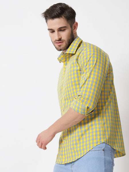 Mango Check Yellow Shirt