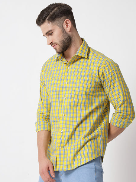 Mango Check Yellow Shirt