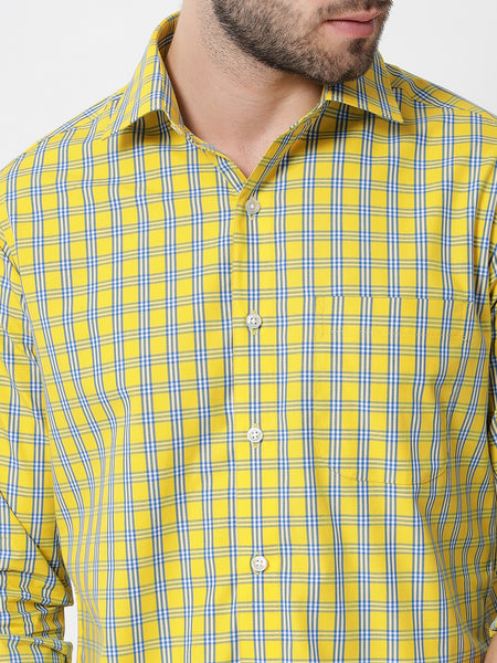 Mango Check Yellow Shirt