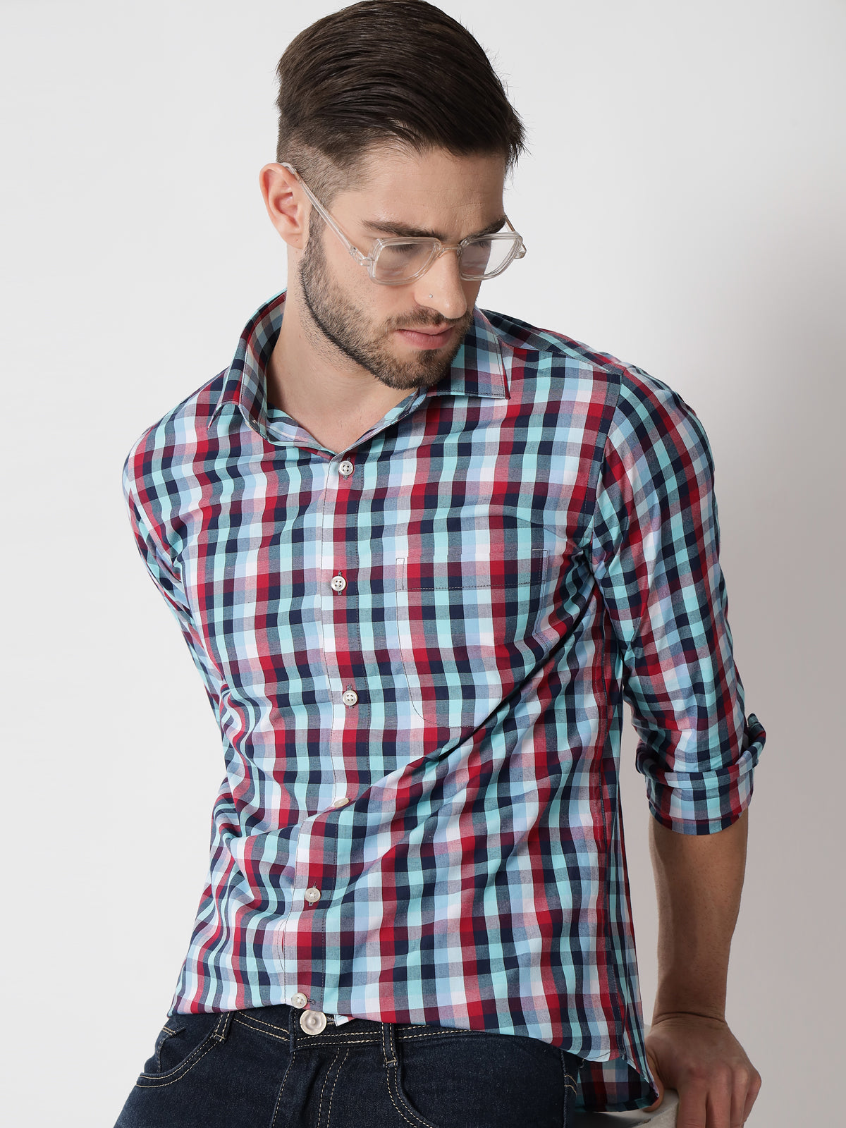 Glacier Check Blue Shirt