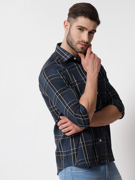 Maverick Check Blue Shirt