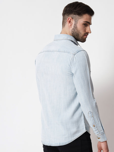 Ice Blue Denim Shirt