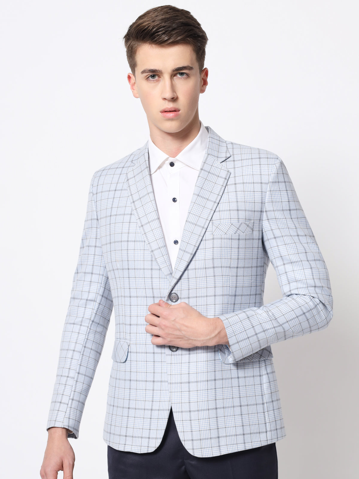 Glacier Blue Checked Blazer