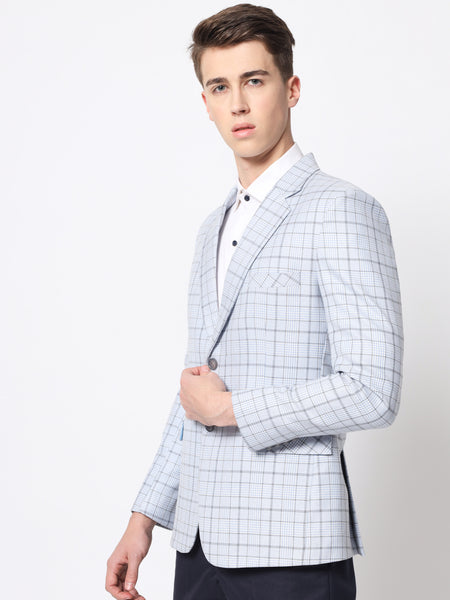 Glacier Blue Checked Blazer