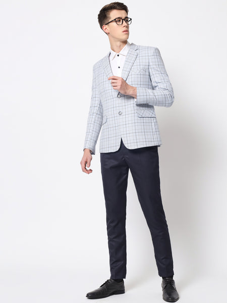 Glacier Blue Checked Blazer