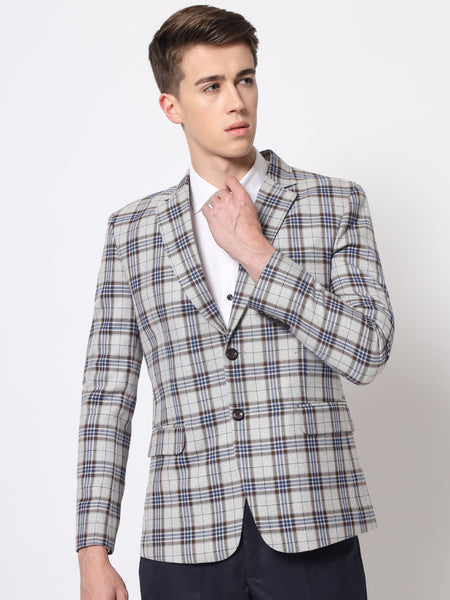 Light Grey Checked Blazer