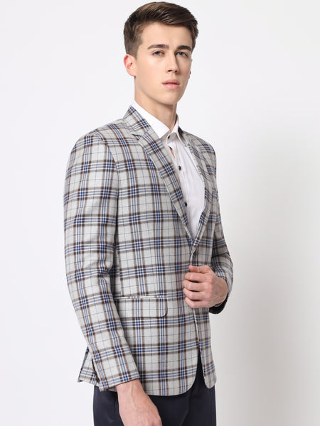 Light Grey Checked Blazer