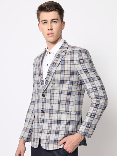 Light Grey Checked Blazer