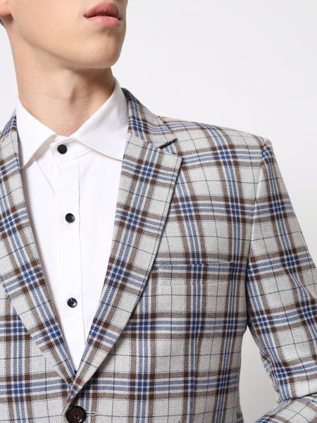 Light Grey Checked Blazer