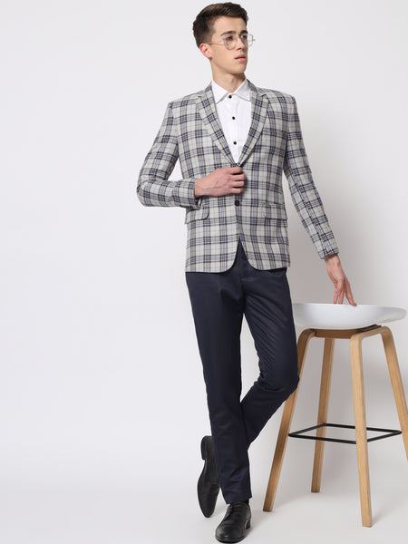 Light Grey Checked Blazer