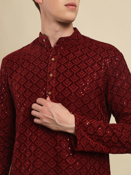 Garud Embroidered Sequin Kurta