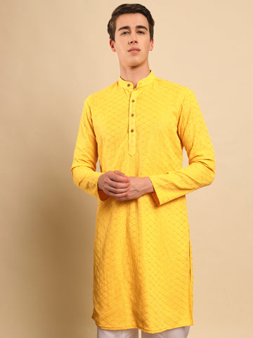 Haldi Embroidered Kurta