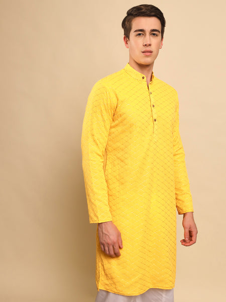 Haldi Embroidered Kurta