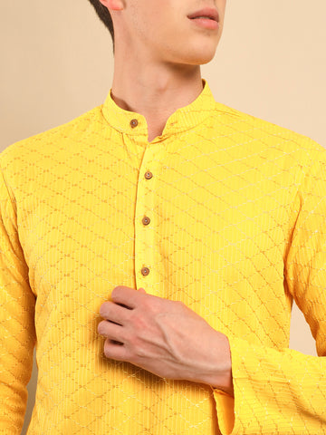 Haldi Embroidered Kurta