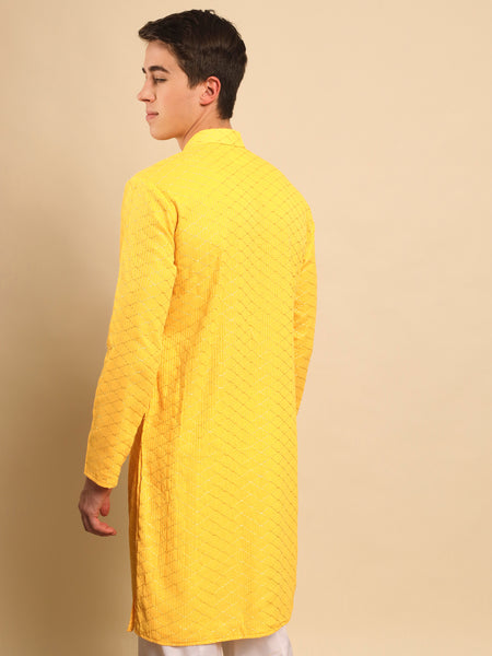 Haldi Embroidered Kurta