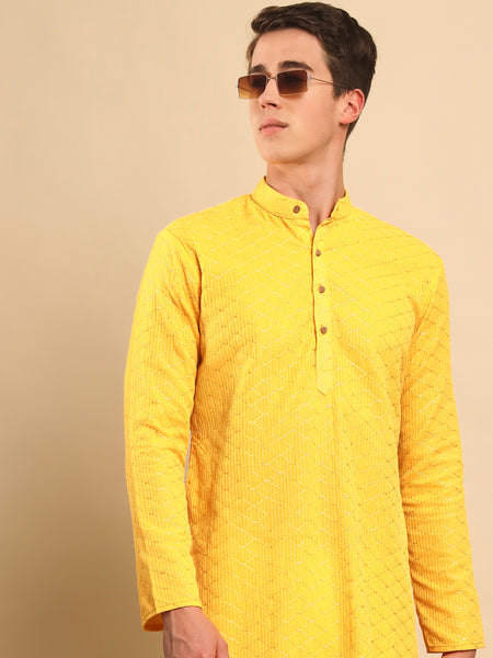 Haldi Embroidered Kurta