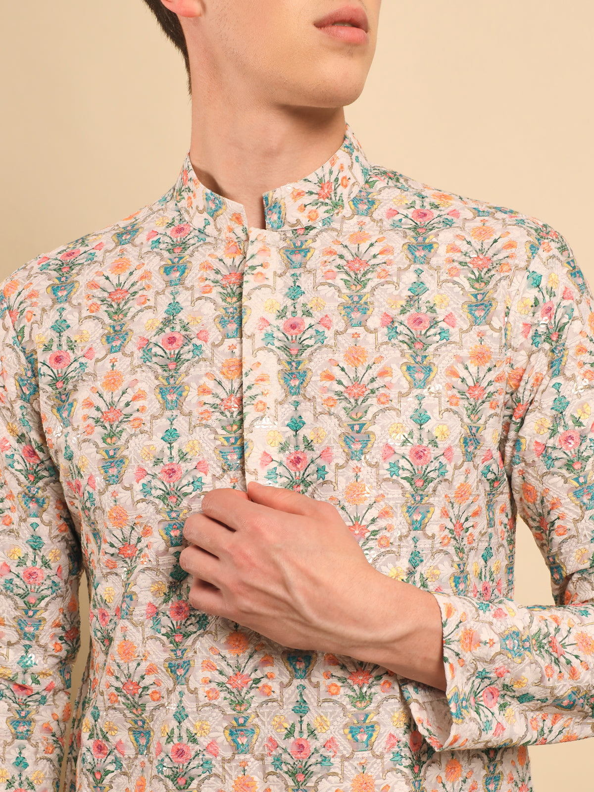 Nisar Embroidered Sequin kurta