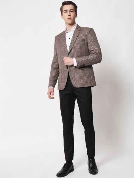 Light Mocha Checked Blazer