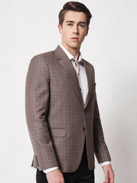 Light Mocha Checked Blazer