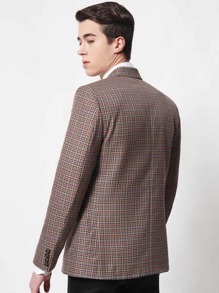 Light Mocha Checked Blazer